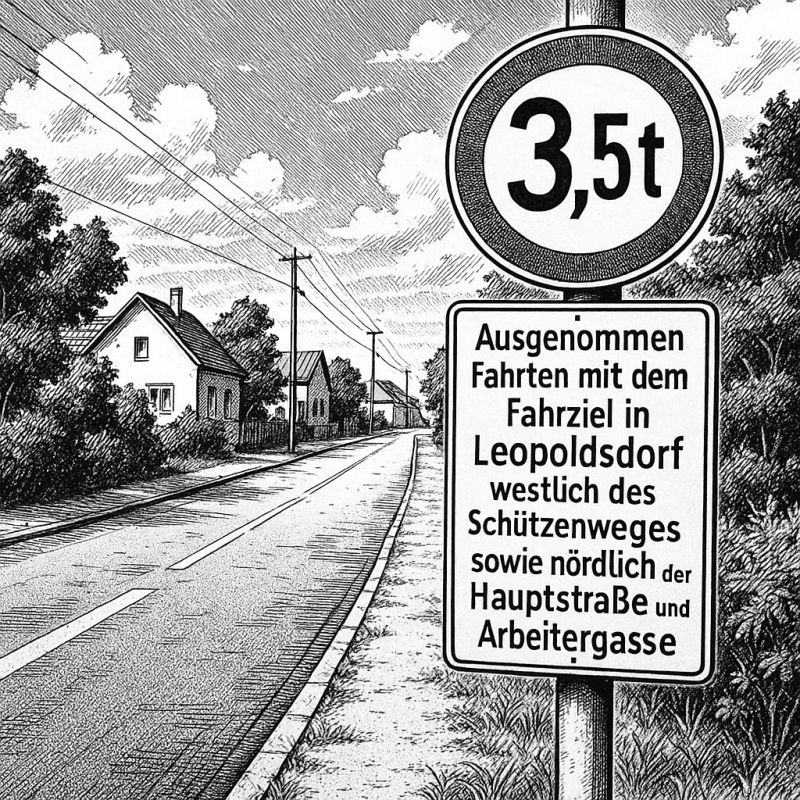 Verkehrsschilder mit Kleingedrucktem